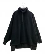 s'yteサイト）の古着「PE/W SLIVER JERSEY DOLMAN-SLEEVE HALF-ZIP PULLOVER」｜ブラック