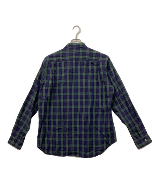 COMME des GARCONS HOMME PLUS（コムデギャルソンオムプリュス）COMME des GARCONS HOMME PLUS (コムデギャルソンオムプリュス) フリルシャツ グリーン×ネイビー サイズ:Mの古着・服飾アイテム