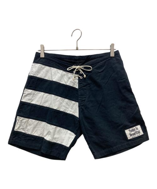 Ron Herman（ロンハーマン）Ron Herman (ロンハーマン) NALUTO TRUNKS (ナルトトランクス) ハーフパンツ ブラック×ホワイト サイズ:31の古着・服飾アイテム