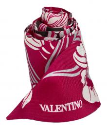 VALENTINO（ヴァレンティノ）の古着「フラワープリントスカーフ」｜ピンク