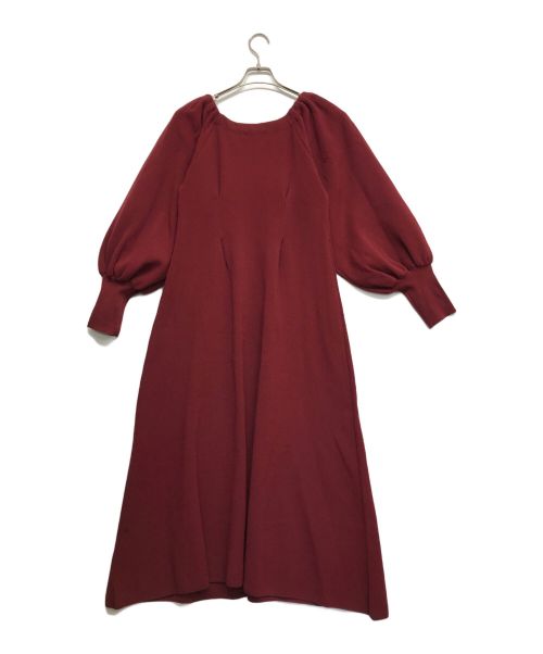 MIELI INVARIANT（ミエリインヴァリアント）MIELI INVARIANT (ミエリインヴァリアント) 2Way Tuck Knit Dress レッド サイズ:Fの古着・服飾アイテム