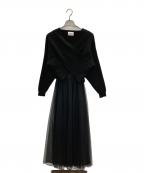 ACYMアシーム）の古着「カシュクールチュールコンビドレス」｜ブラック
