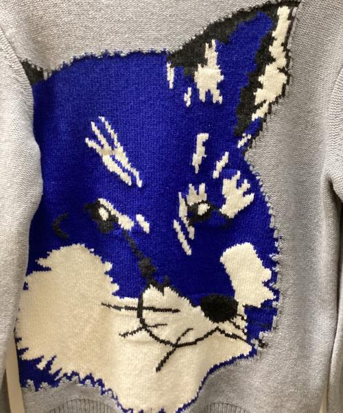 maison kitsune（メゾンキツネ）maison kitsune (メゾンキツネ) ビッグフォックスヘッドニット サイズ:XXSの古着・服飾アイテム