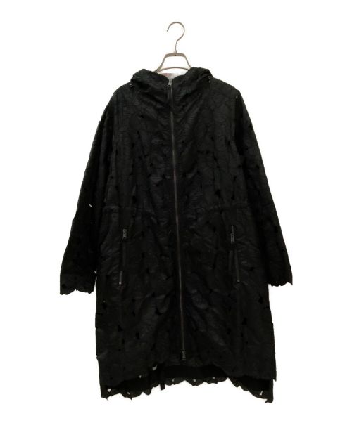 RED VALENTINO（レッドヴァレンティノ）RED VALENTINO (レッドヴァレンティノ) カットアウトディテールフーデッドコート ブラック サイズ:38の古着・服飾アイテム
