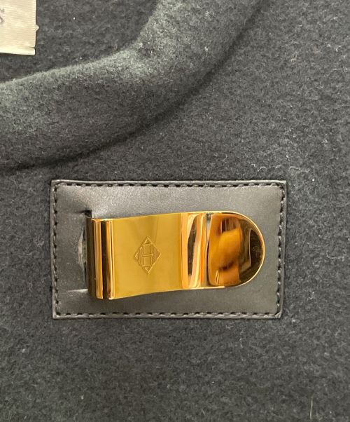 HERMES（エルメス）HERMES (エルメス) カシミヤノーカラーショートコート ブラック サイズ:36の古着・服飾アイテム