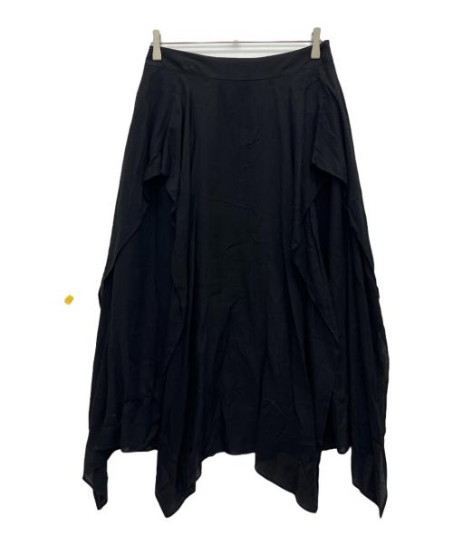 HIROKO KOSHINO（ヒロコ コシノ）HIROKO KOSHINO (ヒロコ コシノ) デザインドレープスカート ブラック サイズ:40の古着・服飾アイテム