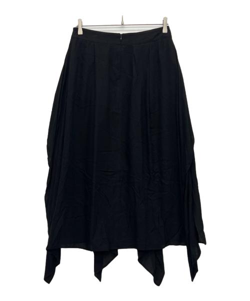 HIROKO KOSHINO（ヒロコ コシノ）HIROKO KOSHINO (ヒロコ コシノ) デザインドレープスカート ブラック サイズ:40の古着・服飾アイテム