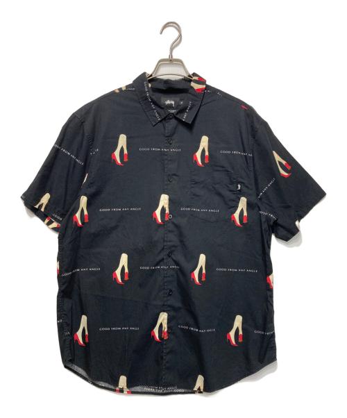 stussy（ステューシー）stussy (ステューシー) ハイヒール柄シャツ ブラック サイズ:XLの古着・服飾アイテム