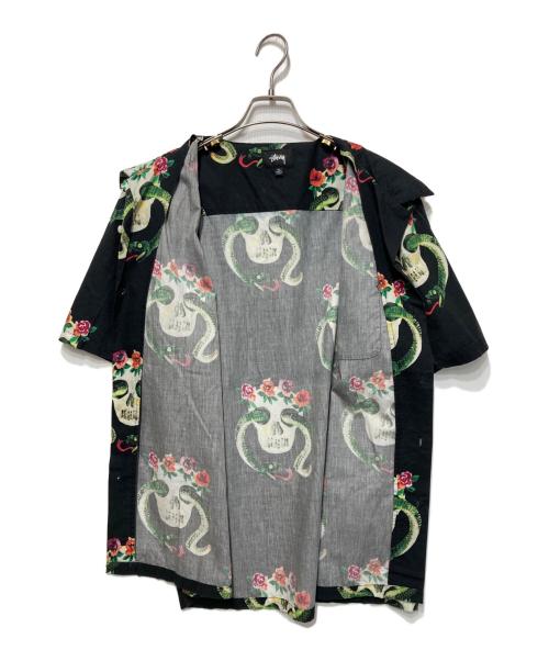 stussy（ステューシー）stussy (ステューシー) SKULL PATTERN SHIRT ブラック サイズ:XLの古着・服飾アイテム