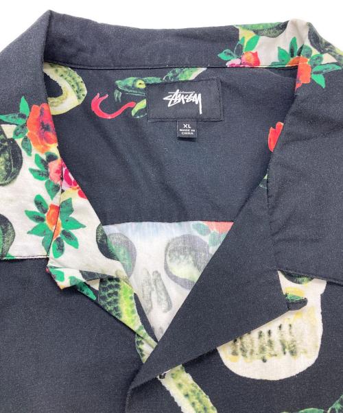 stussy（ステューシー）stussy (ステューシー) SKULL PATTERN SHIRT ブラック サイズ:XLの古着・服飾アイテム