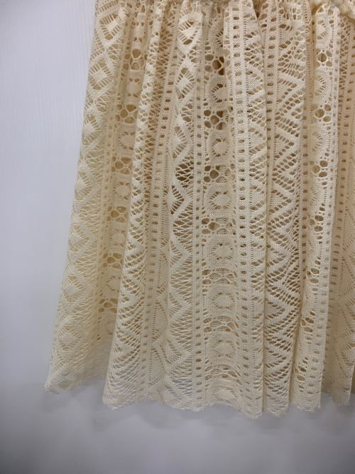 BEARDSLEY（ビアズリー）BEARDSLEY (ビアズリー) レースティアードスカート アイボリー サイズ:Fの古着・服飾アイテム