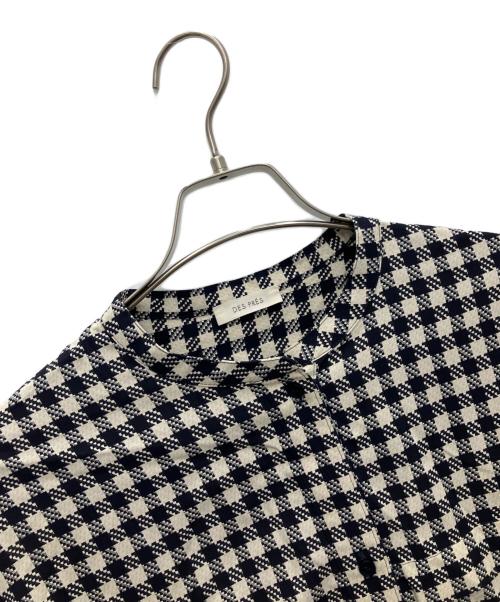 DES PRES（デ プレ）DES PRES (デ プレ) スパンシルクチェック クルーネックブラウス ホワイト×ブラック サイズ:FREEの古着・服飾アイテム