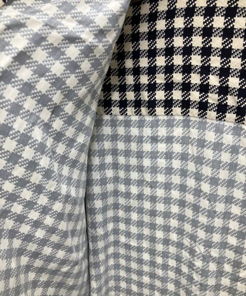 DES PRES（デ プレ）DES PRES (デ プレ) スパンシルクチェック クルーネックブラウス ホワイト×ブラック サイズ:FREEの古着・服飾アイテム