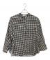 DES PRES（デ プレ）の古着「スパンシルクチェック クルーネックブラウス」｜ホワイト×ブラック