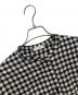 DES PRES (デ プレ) スパンシルクチェック クルーネックブラウス ホワイト×ブラック サイズ:FREE：6000円