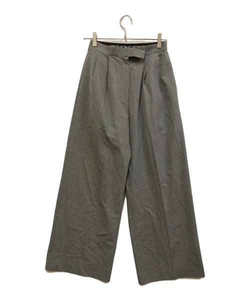 THINGS THAT MATTER（シングスザットマター）things that matter (シングスザットマター) T/R DOUBLE TUCK WIDE PANTS グレー サイズ:2の古着・服飾アイテム