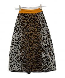 STELLA McCARTNEY（ステラマッカートニー）の古着「レオパード柄ニットスカート」｜ブラウン