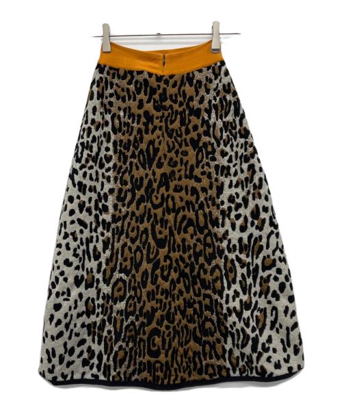 STELLA McCARTNEY（ステラマッカートニー）STELLA McCARTNEY (ステラマッカートニー) レオパード柄ニットスカート ブラウン サイズ:38の古着・服飾アイテム