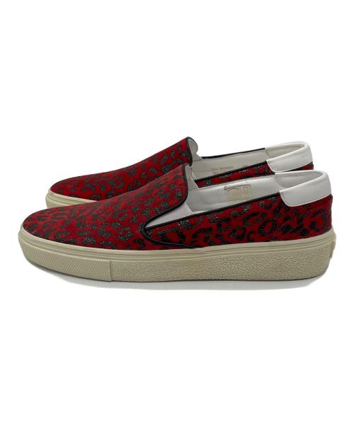 Saint Laurent Paris（サンローランパリ）Saint Laurent Paris (サンローランパリ) レオパード柄スリッポン レッド サイズ:36の古着・服飾アイテム