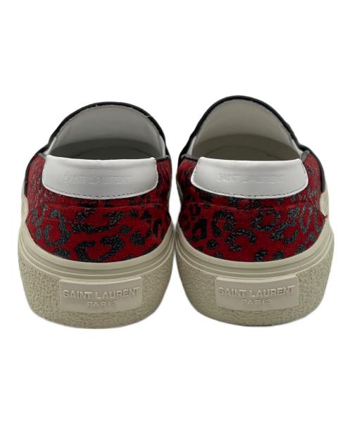 Saint Laurent Paris（サンローランパリ）Saint Laurent Paris (サンローランパリ) レオパード柄スリッポン レッド サイズ:36の古着・服飾アイテム