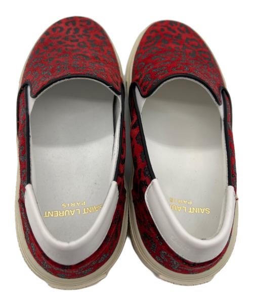 Saint Laurent Paris（サンローランパリ）Saint Laurent Paris (サンローランパリ) レオパード柄スリッポン レッド サイズ:36の古着・服飾アイテム