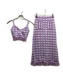 BAUM UND PFERDGARTEN（バウムウンドヘルガーデン）の古着「ジャガードニットセットアップ」｜ラベンダー