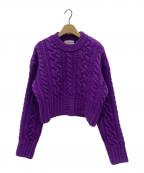 AMI Alexandre Mattiussiアミアレクサンドルマテュッシ）の古着「ケーブルニットクロップドセーター」｜パープル