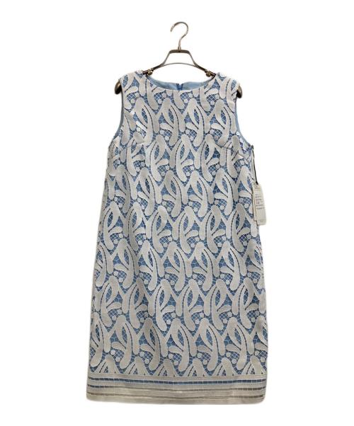 Diagram GRACE CONTINENTAL（ダイアグラム グレースコンチネンタル）Diagram GRACE CONTINENTAL (ダイアグラム グレースコンチネンタル) パネルレースワンピース ブルー サイズ:38の古着・服飾アイテム