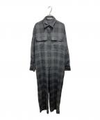 Venitヴェニット）の古着「オールインワン/cotton yak check all in one」｜ブラック