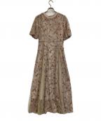 Snidelスナイデル）の古着「レースエンブロイダリプリーツドレス」｜ピンク