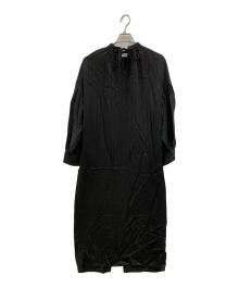 MIESROHE（ミースロエ）の古着「sustainableストライプサテンワンピース」｜ブラック