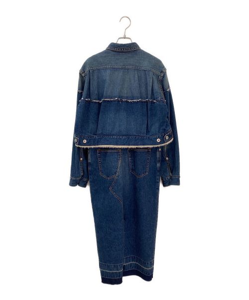 sacai（サカイ）sacai (サカイ) ジップアップ デニム ミックス ドレス インディゴ サイズ:1の古着・服飾アイテム