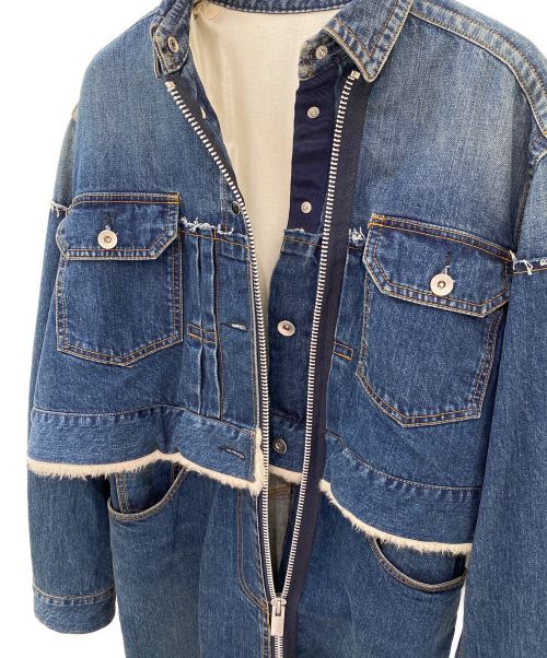 sacai（サカイ）sacai (サカイ) ジップアップ デニム ミックス ドレス インディゴ サイズ:1の古着・服飾アイテム