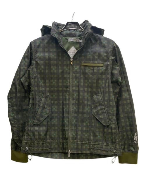 nonnative（ノンネイティブ）nonnative (ノンネイティブ) OFFICER BLOUSON C/N TUSSAH PLAID PRINT WITH GORE-TEX INFINIUM グリーンの古着・服飾アイテム