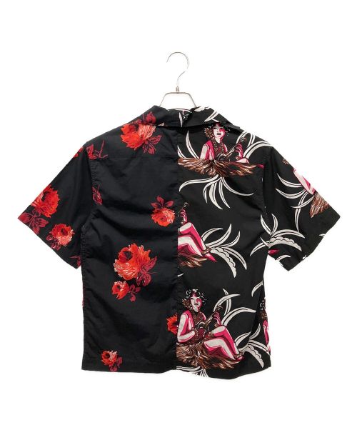 PRADA（プラダ）PRADA (プラダ) コンビネーションプリント半袖シャツ ブラック サイズ:36の古着・服飾アイテム