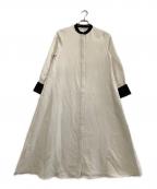 SHIPS anyシップスエニィ）の古着「ダブルクロス Aライン シャツワンピース」｜ホワイト