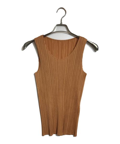 PLEATS PLEASE（プリーツプリーズ）PLEATS PLEASE (プリーツプリーズ) プリーツノースリーブブラウス オレンジ サイズ:3の古着・服飾アイテム