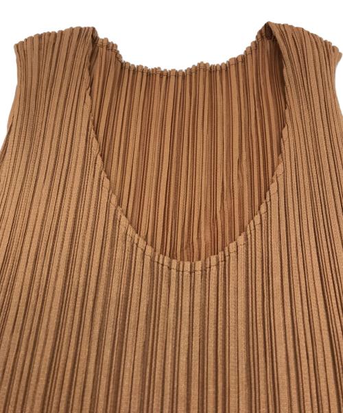 PLEATS PLEASE（プリーツプリーズ）PLEATS PLEASE (プリーツプリーズ) プリーツノースリーブブラウス オレンジ サイズ:3の古着・服飾アイテム