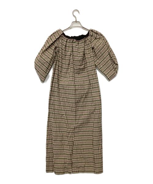 TELA（テラ）TELA (テラ) チェックワンピース ベージュ サイズ:42の古着・服飾アイテム