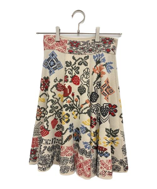 ALEXANDER McQUEEN（アレキサンダーマックイーン）ALEXANDER McQUEEN (アレキサンダーマックイーン) ニットスカート ベージュ サイズ:Sの古着・服飾アイテム