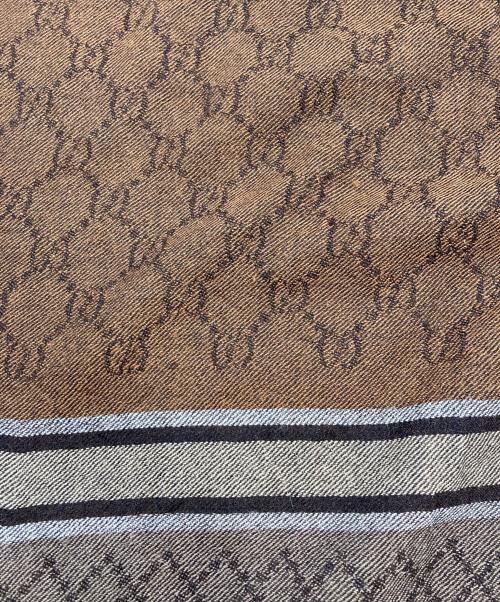 GUCCI（グッチ）GUCCI (グッチ) GG総柄フリンジストール ブラウンの古着・服飾アイテム