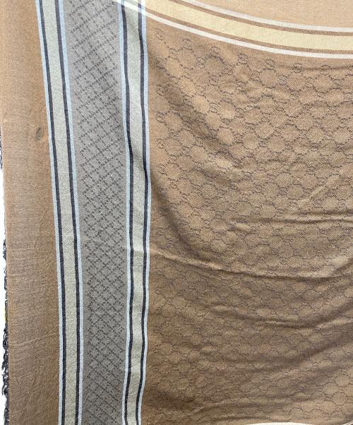 GUCCI（グッチ）GUCCI (グッチ) GG総柄フリンジストール ブラウンの古着・服飾アイテム