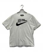 NIKE×BLACK COMME des GARCONSナイキ×ブラックコムデギャルソン）の古着「プリントTシャツ」｜ホワイト