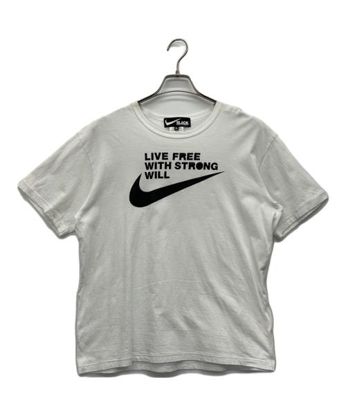 NIKE（ナイキ）NIKE (ナイキ) BLACK COMME des GARCONS (ブラックコムデギャルソン) プリントTシャツ ホワイト サイズ:XLの古着・服飾アイテム