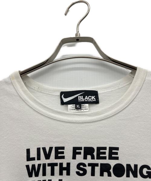 NIKE（ナイキ）NIKE (ナイキ) BLACK COMME des GARCONS (ブラックコムデギャルソン) プリントTシャツ ホワイト サイズ:XLの古着・服飾アイテム