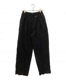 CLANE（クラネ）の古着「BELTED LOOSE STRAIGHT PANTS」｜ブラック