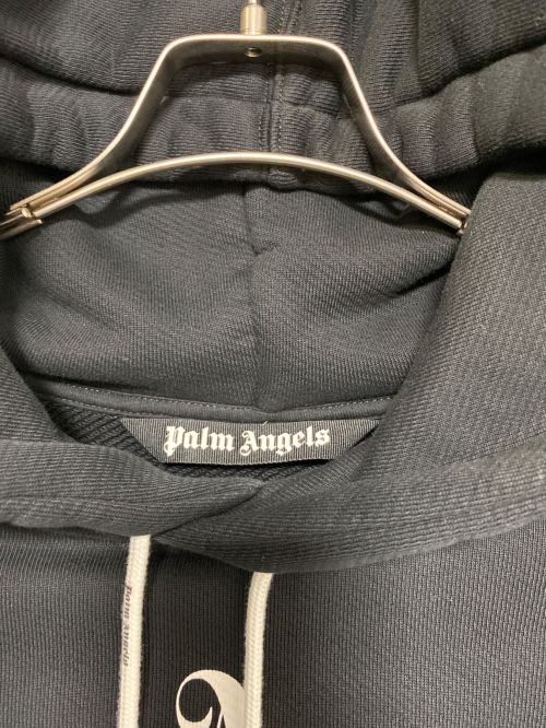 Palm Angels（パーム エンジェルス）Palm Angels (パーム エンジェルス) CURVED LOGO HOODIE ブラック サイズ:Lの古着・服飾アイテム