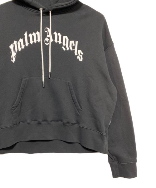 Palm Angels（パーム エンジェルス）Palm Angels (パーム エンジェルス) CURVED LOGO HOODIE ブラック サイズ:Lの古着・服飾アイテム