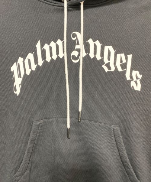 Palm Angels（パーム エンジェルス）Palm Angels (パーム エンジェルス) CURVED LOGO HOODIE ブラック サイズ:Lの古着・服飾アイテム