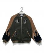 MAYOメイヨー）の古着「FIRE Embroidery Reversible Souvenir Jacket」｜ブラウン×オリーブ